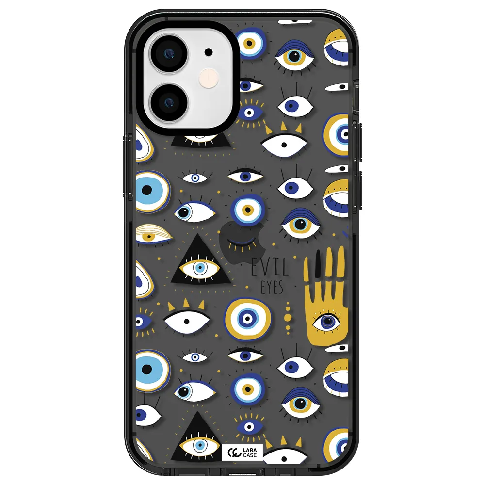 Evil Eyes Apple iPhone 12 mini impact Smoke Black Case