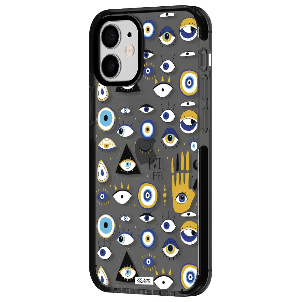 Evil Eyes Apple iPhone 12 mini impact Smoke Black Case