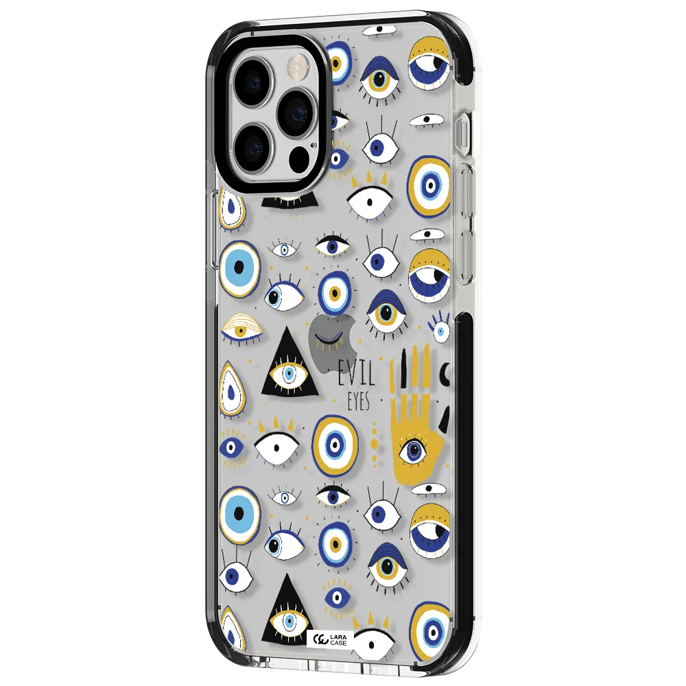 Evil Eyes Apple iPhone 12 pro impact black border Case