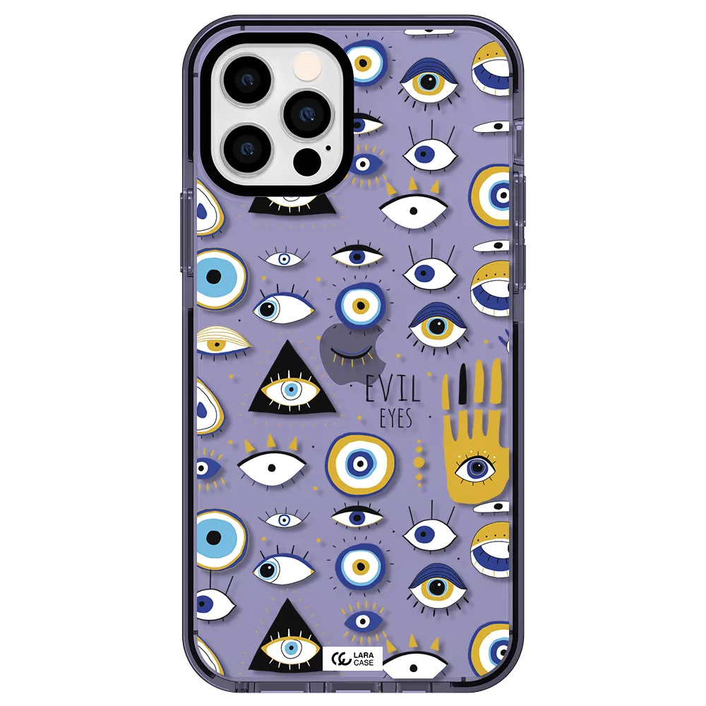 Evil Eyes Apple iPhone 12 pro impact Lilac Case