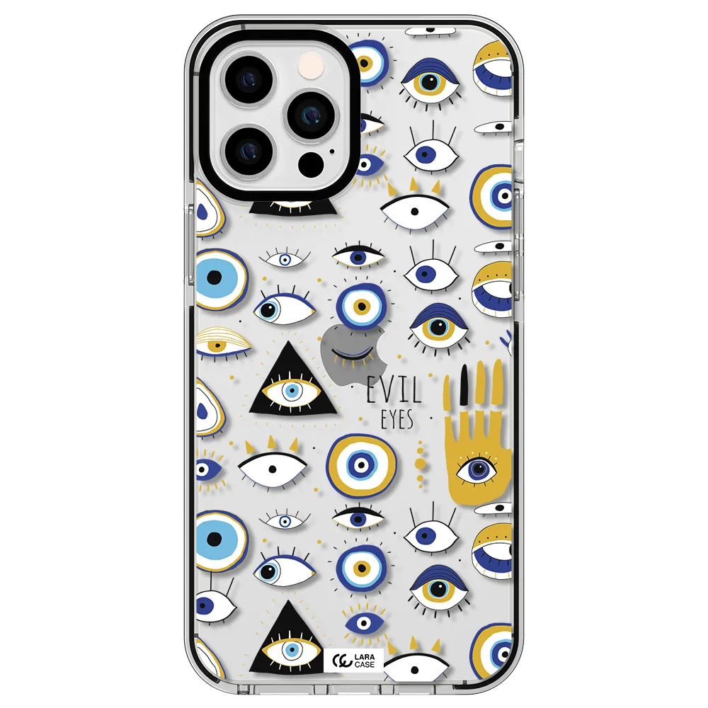 Evil Eyes Apple iPhone 12 pro max impact black border Case