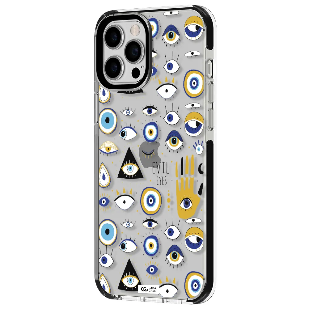 Evil Eyes Apple iPhone 12 pro max impact black border Case