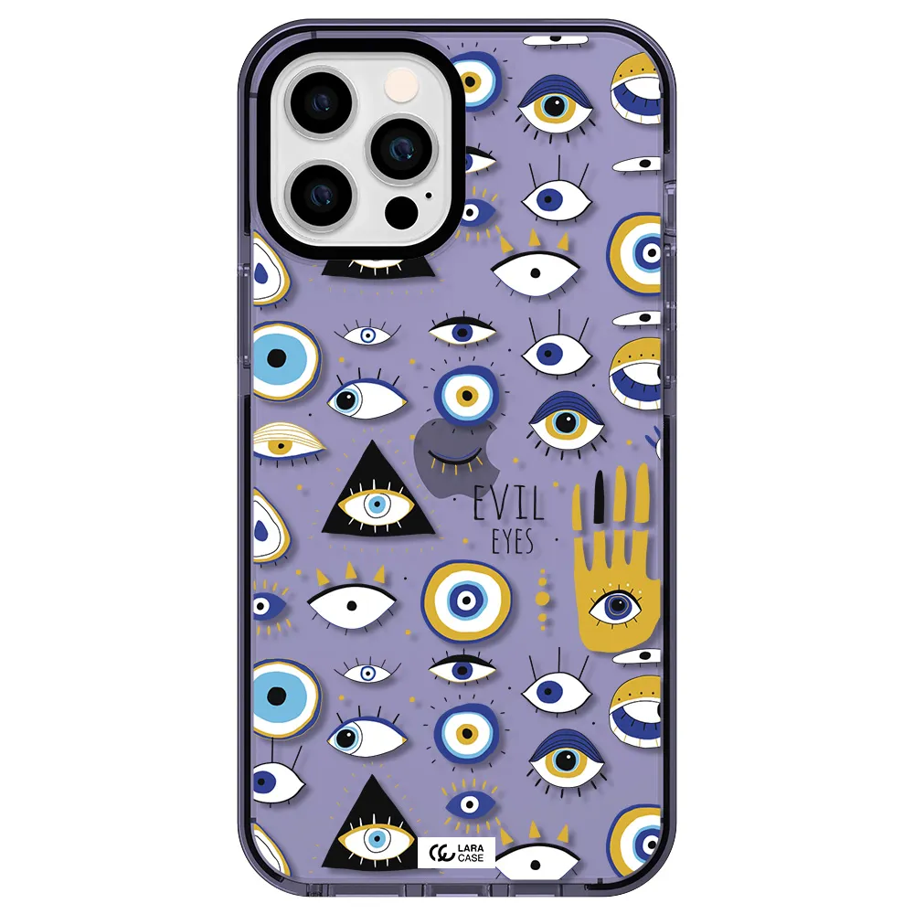 Evil Eyes Apple iPhone 12 pro max impact Lilac Case