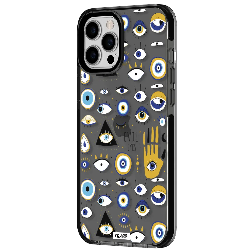 Evil Eyes Apple iPhone 12 pro max impact Smoke Black Case