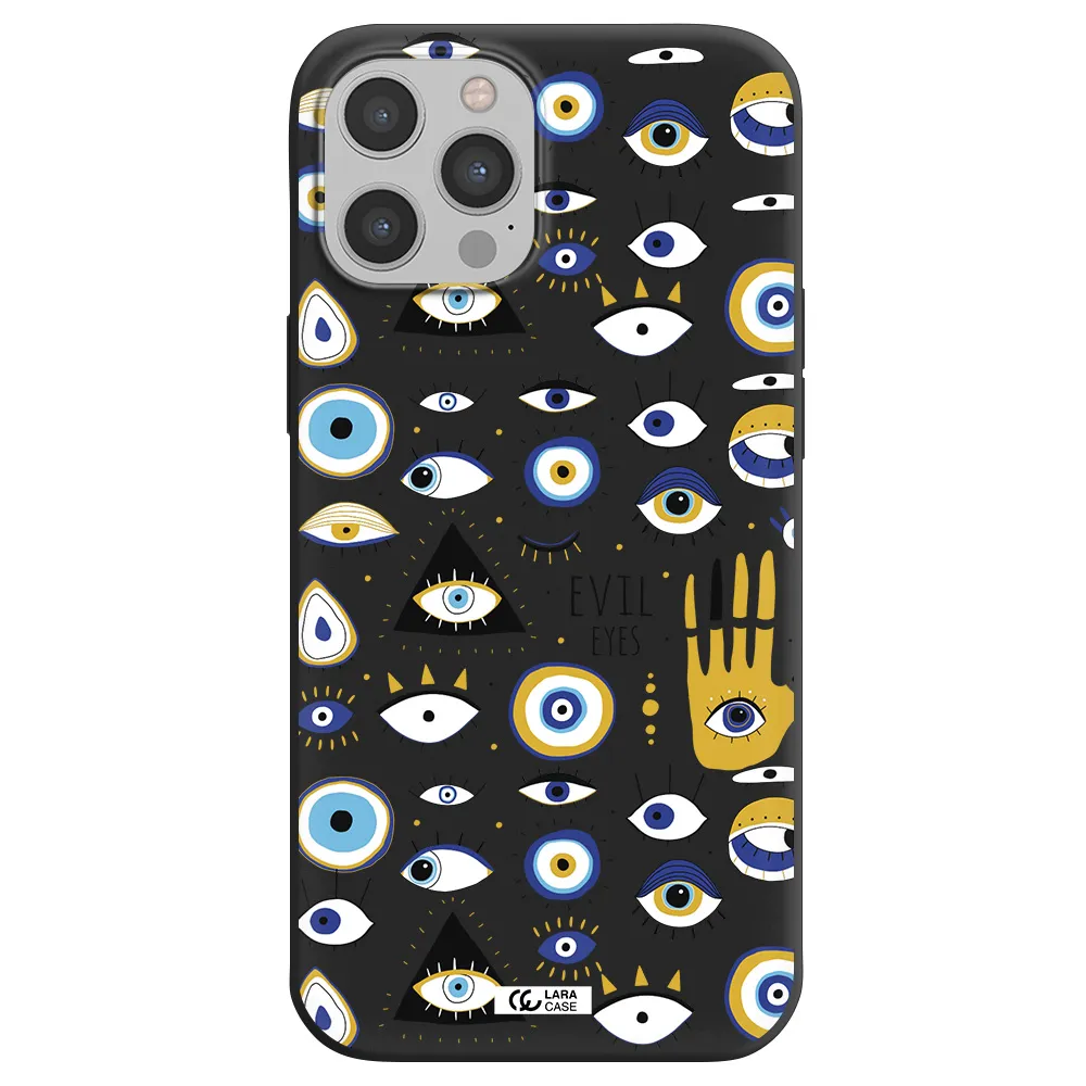 Evil Eyes Apple iPhone 12 pro max Silicone black Case