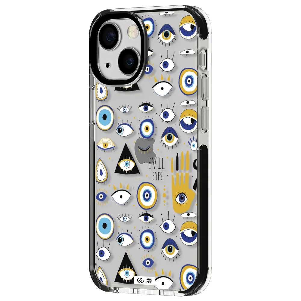 Evil Eyes Apple iPhone 13 mini impact black border Case