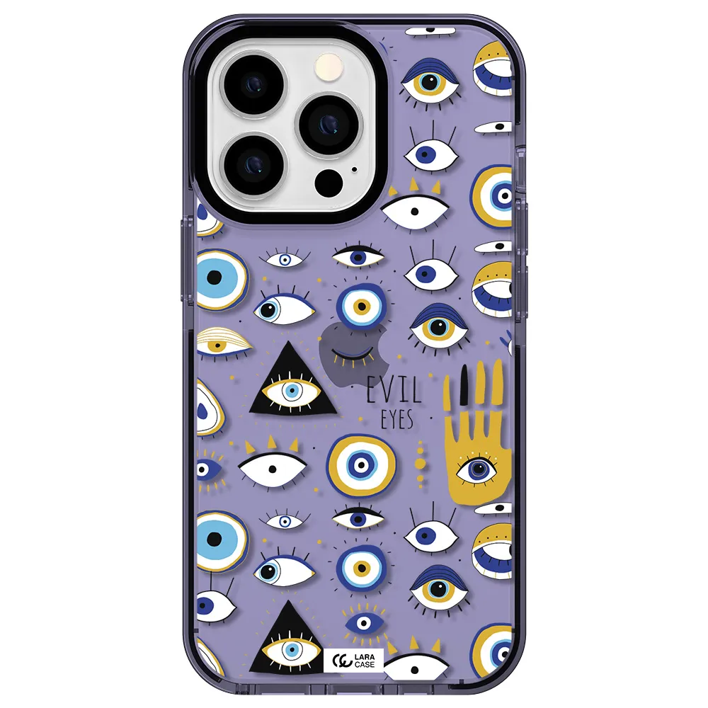 Evil Eyes Apple iPhone 13 Pro impact Lilac Case