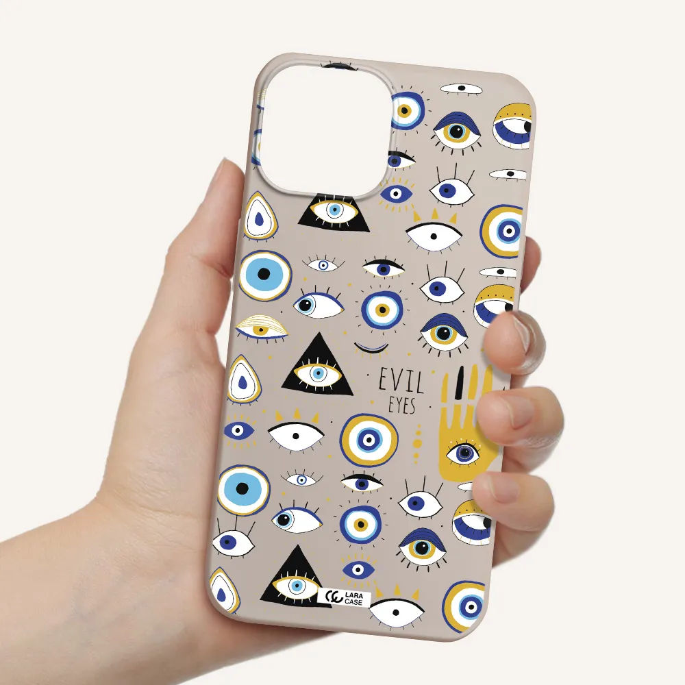Evil Eyes Apple iPhone 13 Silicone Stone Case
