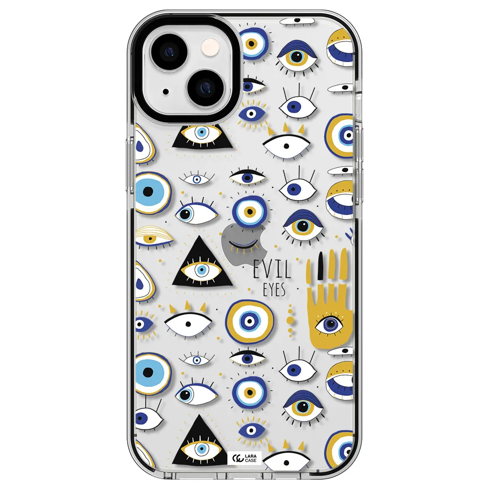 Evil Eyes Apple iPhone 14 plus impact black border Case