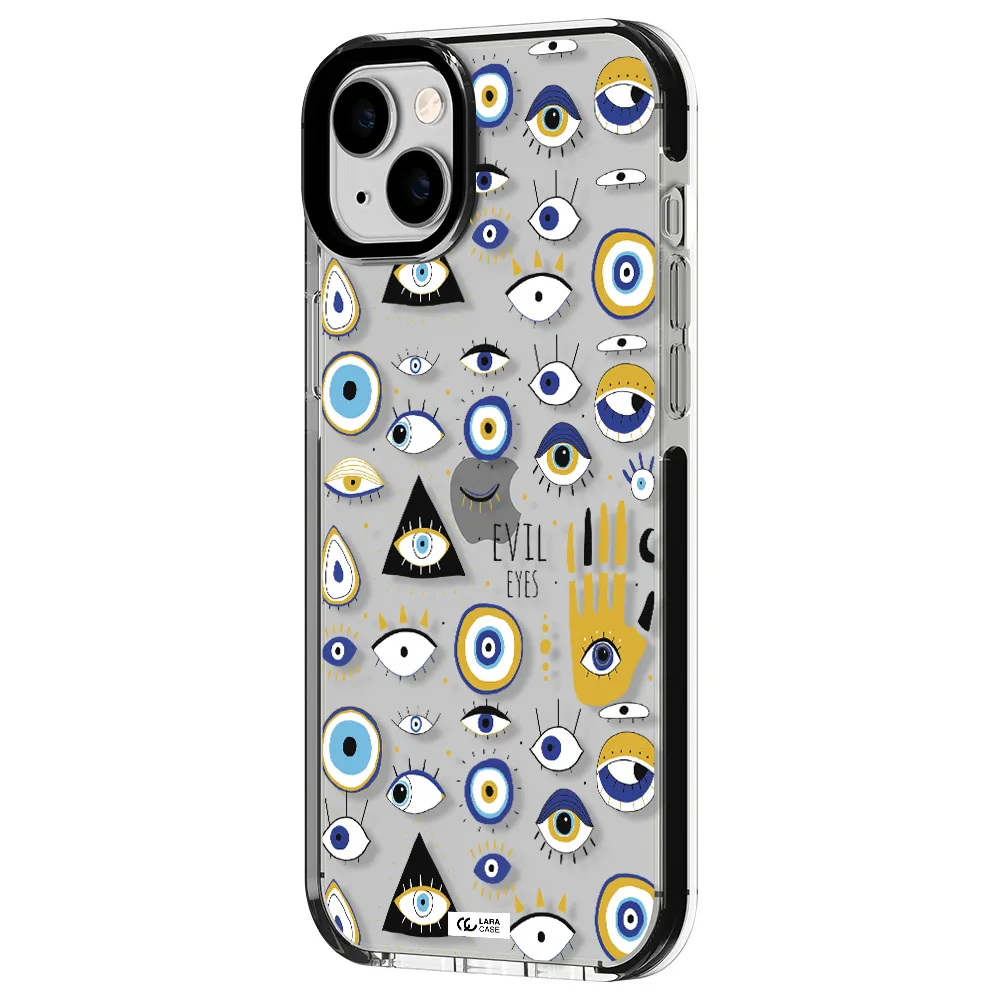 Evil Eyes Apple iPhone 14 plus impact black border Case