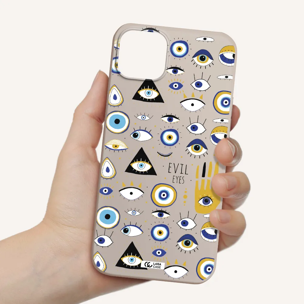 Evil Eyes Apple iPhone 14 plus Silicone Stone Case