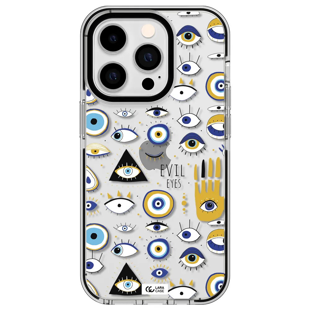 Evil Eyes Apple iPhone 14 pro impact black border Case