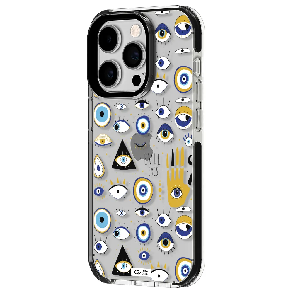 Evil Eyes Apple iPhone 14 pro impact black border Case