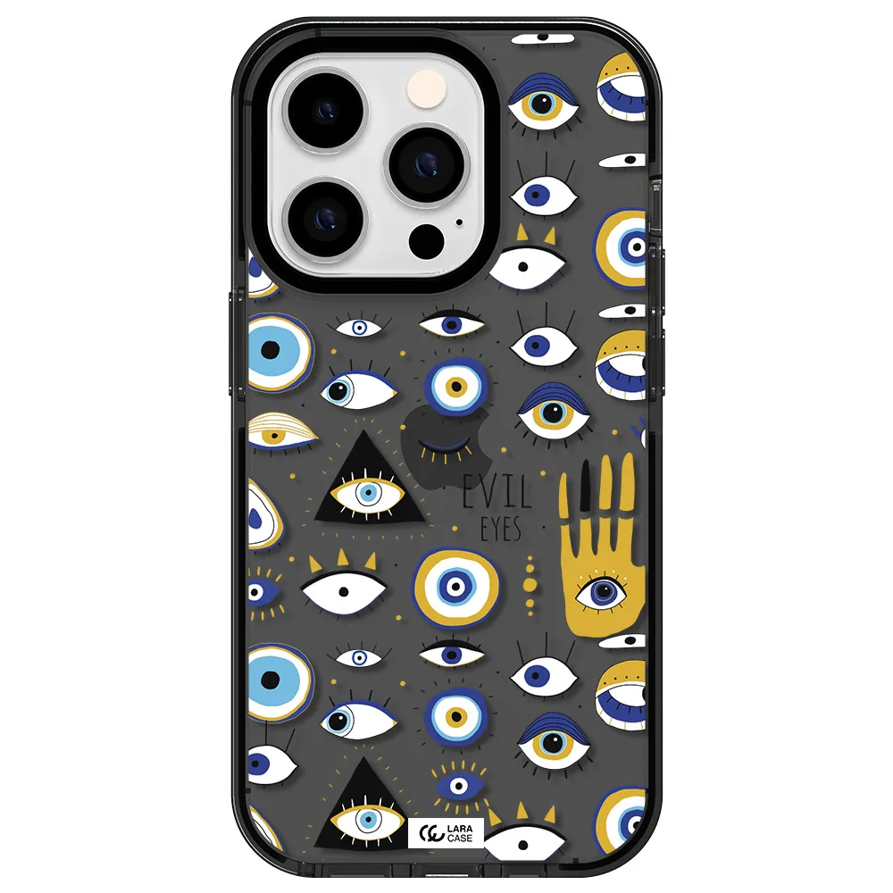 Evil Eyes Apple iPhone 14 pro impact Smoke Black Case