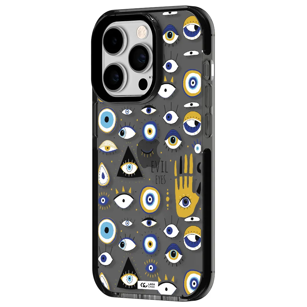 Evil Eyes Apple iPhone 14 pro impact Smoke Black Case