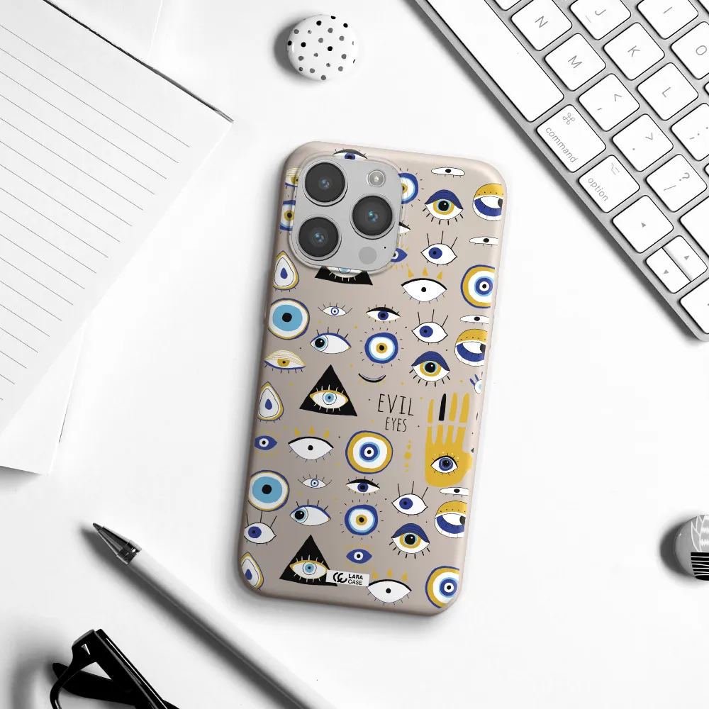 Evil Eyes Apple iPhone 14 pro max Silicone Stone Case