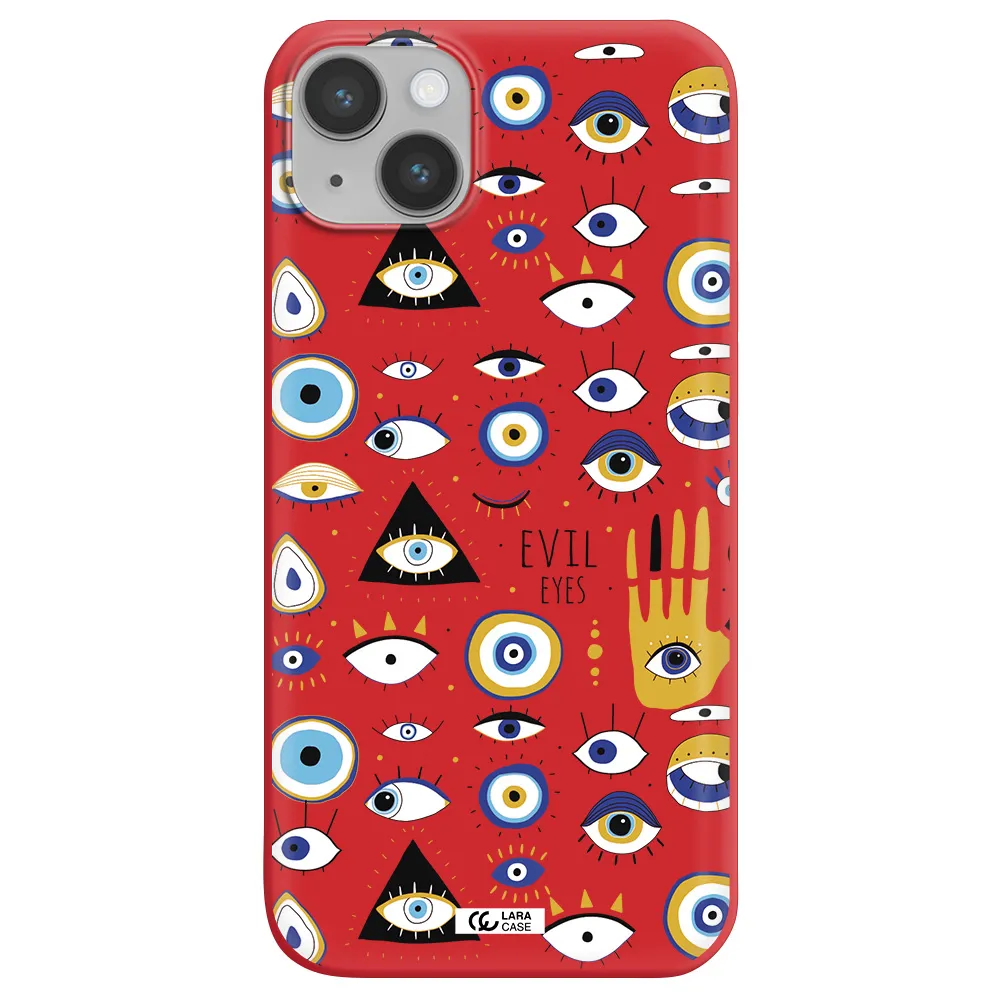 Evil Eyes Apple iPhone 14 Silicone Imperial Red Case