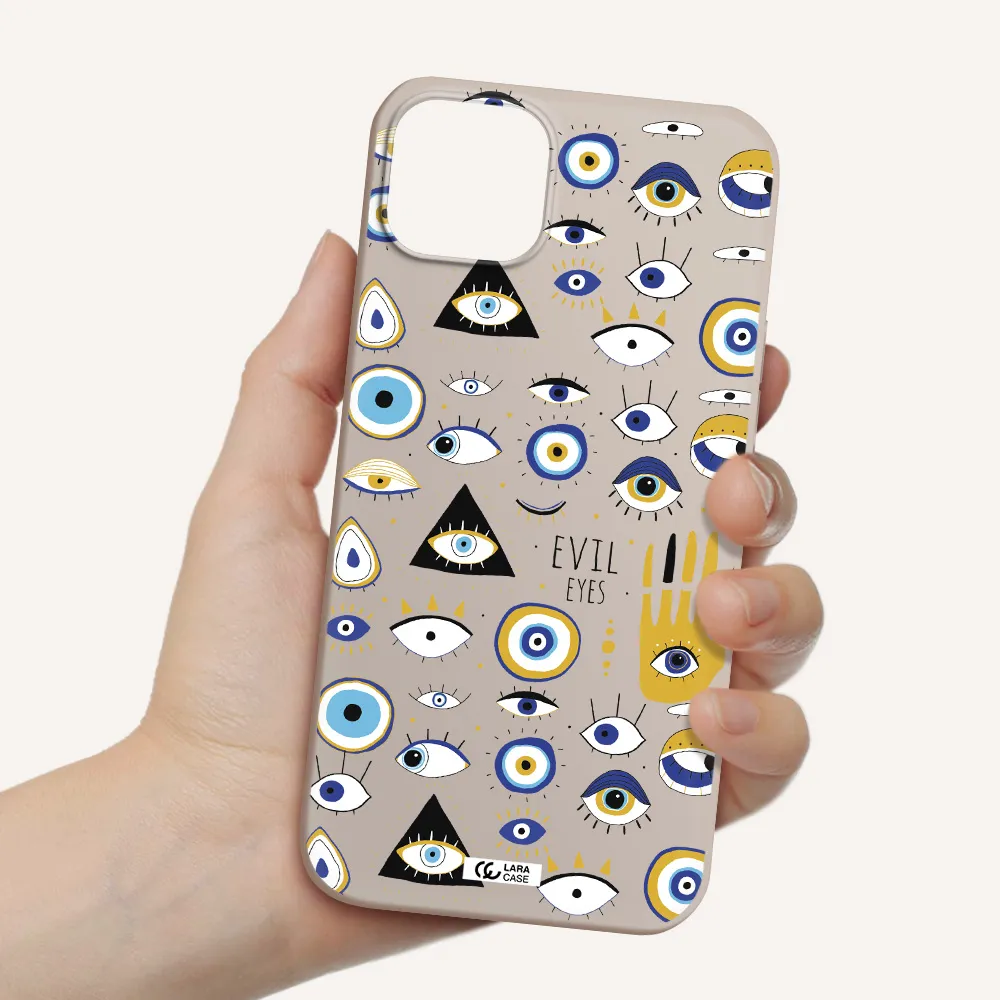 Evil Eyes Apple iPhone 14 Silicone Stone Case
