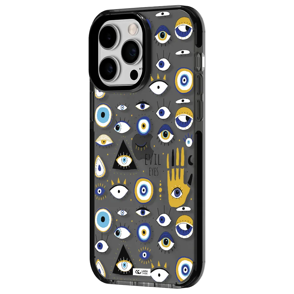 Evil Eyes Apple iPhone 15 Pro impact Smoke Black Case