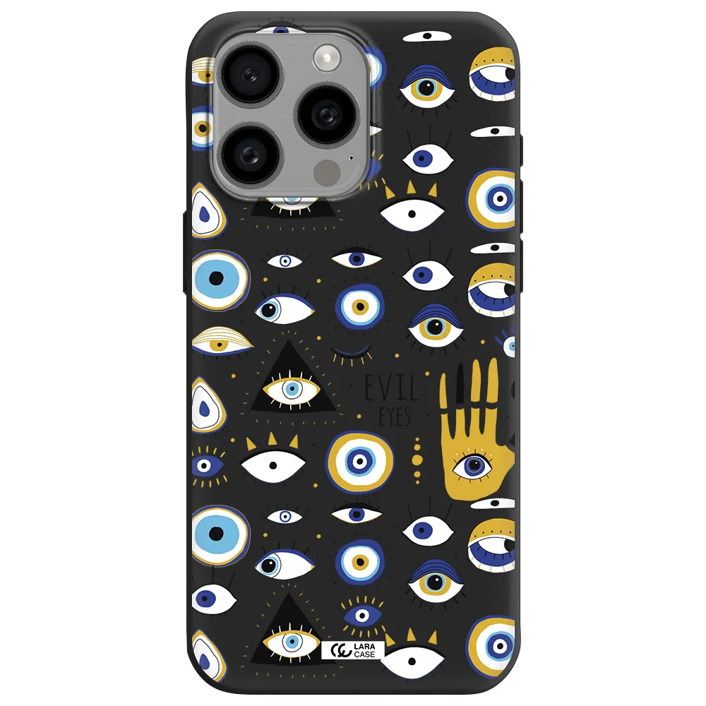 Evil Eyes Apple Iphone 15 Pro max Silicone black Case
