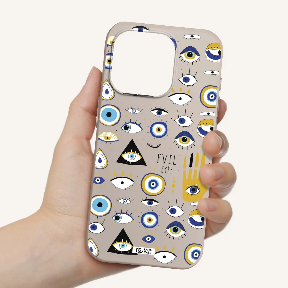 Evil Eyes Apple Iphone 15 Pro Silicone Stone Case