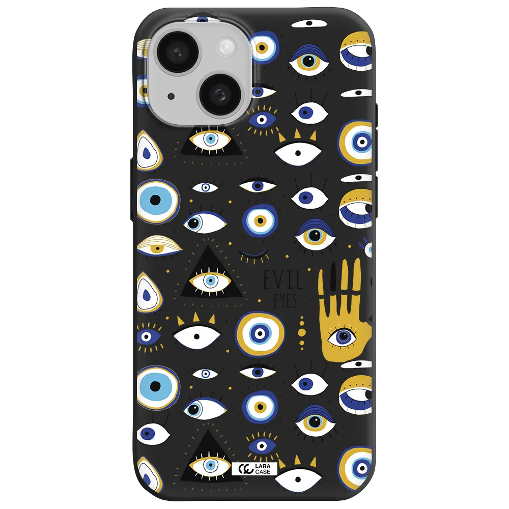 Evil Eyes Apple iPhone 15 Silicone black Case
