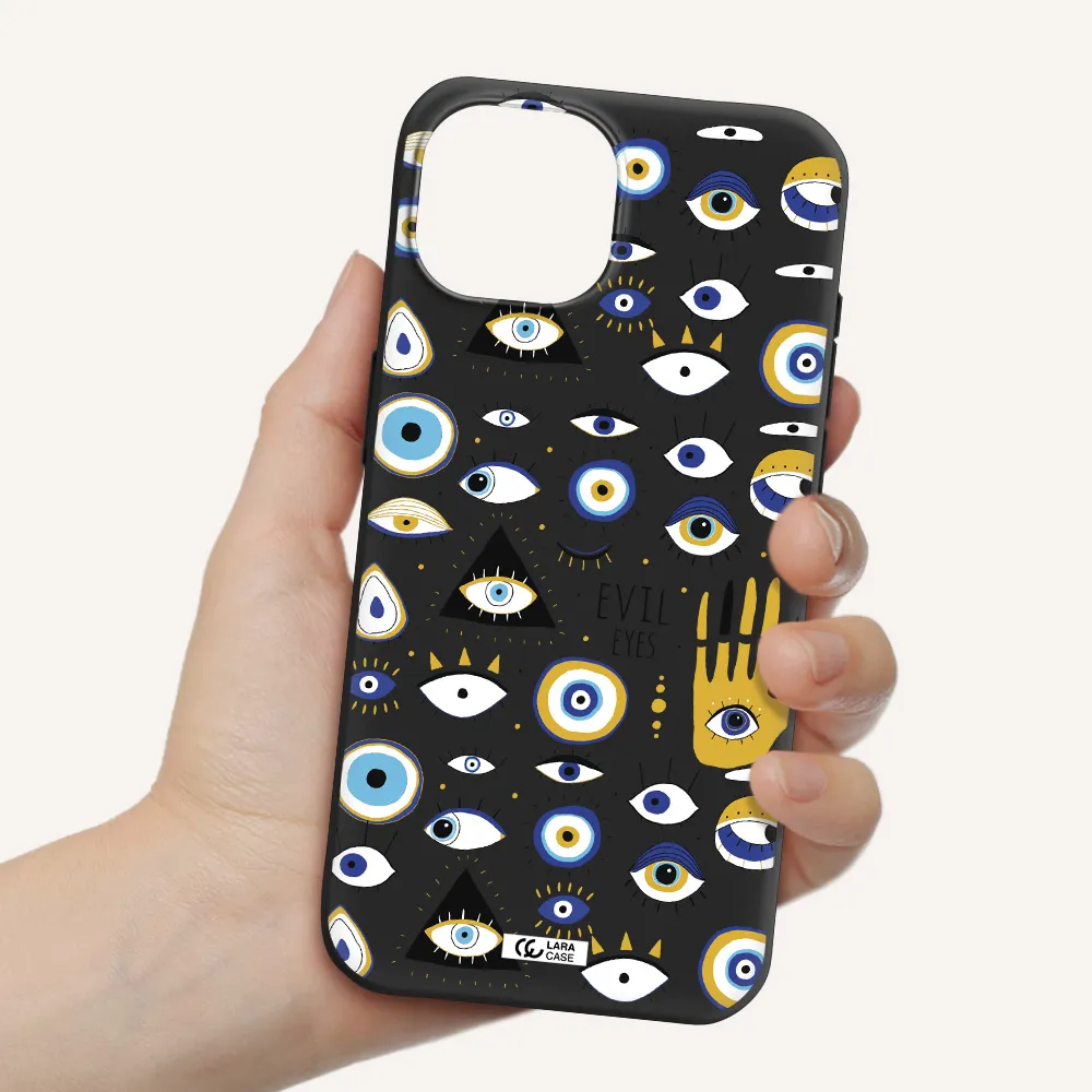 Evil Eyes Apple iPhone 15 Silicone black Case