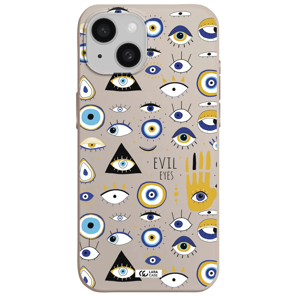 Evil Eyes Apple iPhone 15 Silicone Stone Case