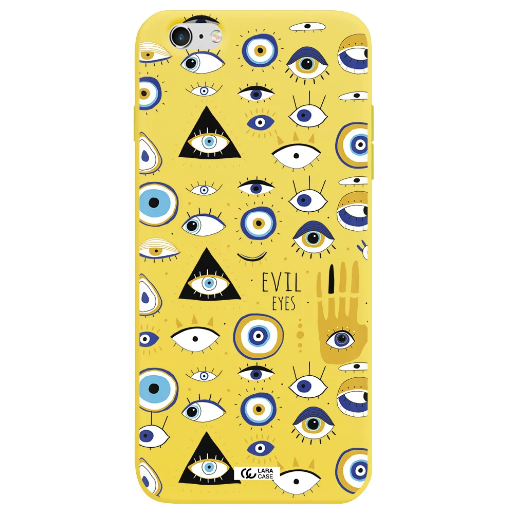 Evil Eyes Apple iPhone 6 plus Silicone canary yellow Case
