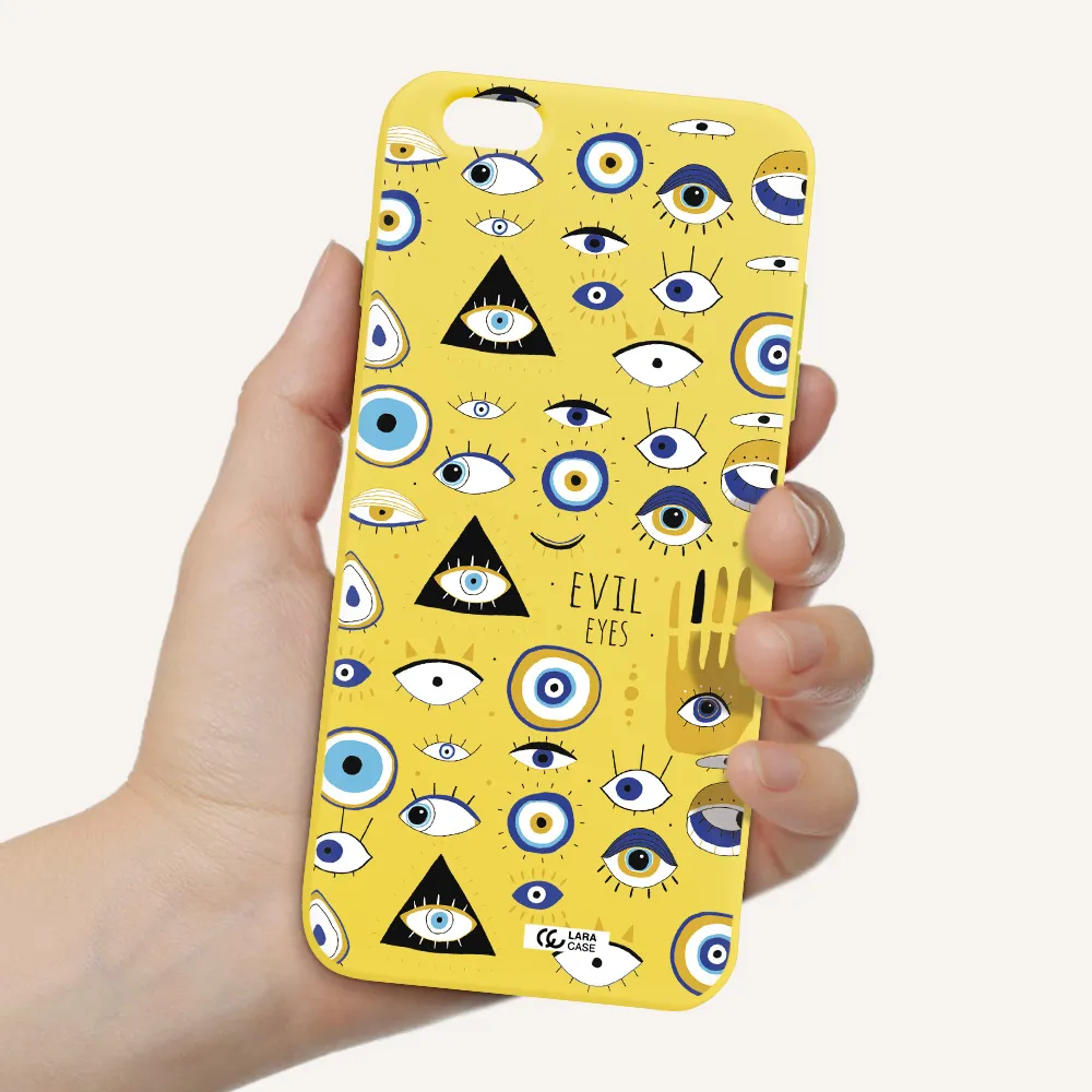 Evil Eyes Apple iPhone 6 s plus Silicone canary yellow Case