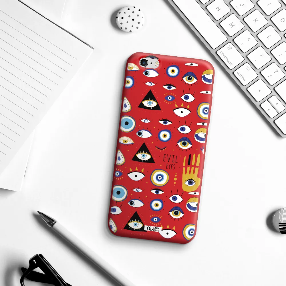 Evil Eyes Apple iPhone 6 s plus Silicone Imperial Red Case