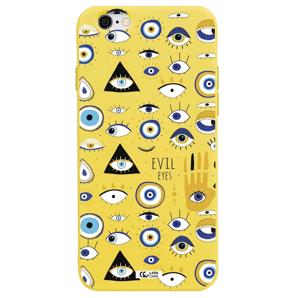 Evil Eyes Apple iPhone 6 Silicone canary yellow Case