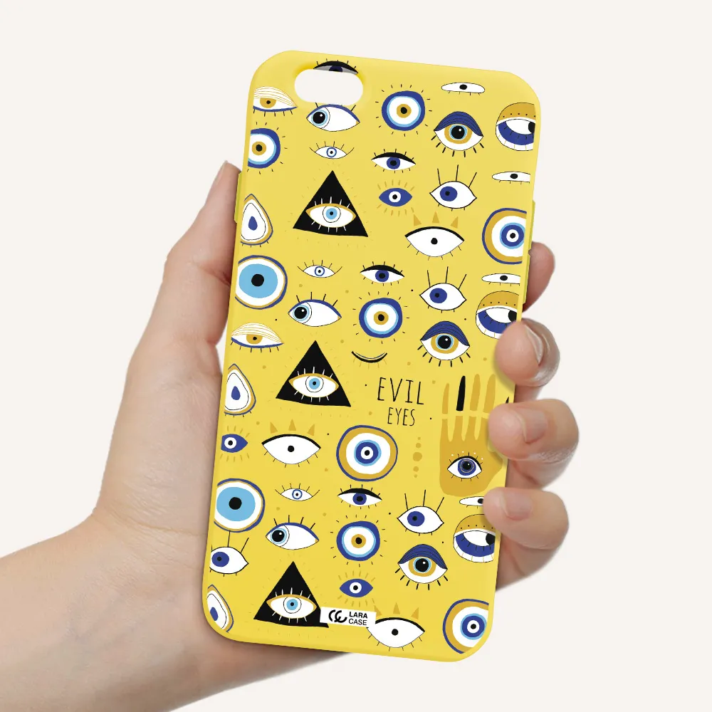 Evil Eyes Apple iPhone 6 Silicone canary yellow Case