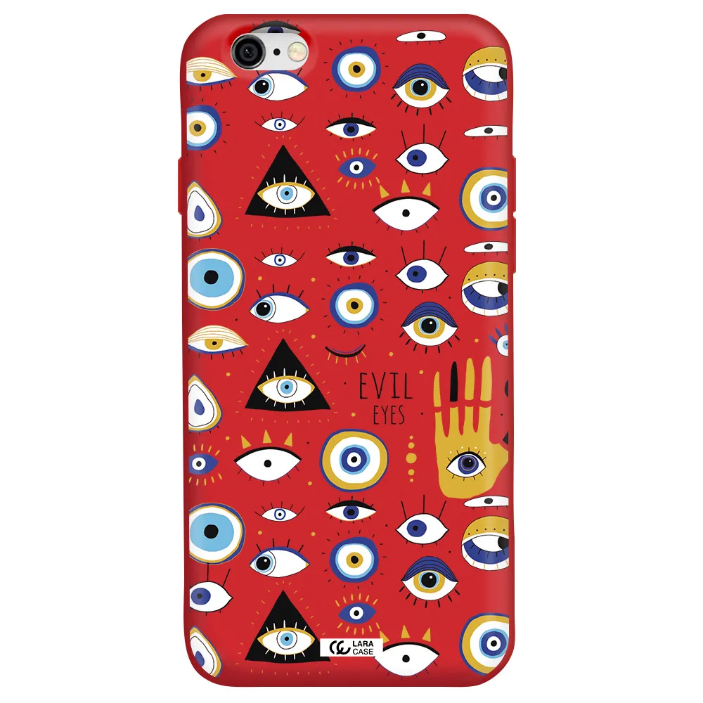Evil Eyes Apple iPhone 6 Silicone Imperial Red Case