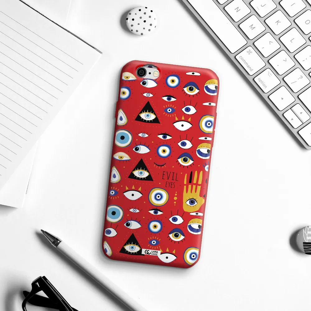 Evil Eyes Apple iPhone 6 Silicone Imperial Red Case