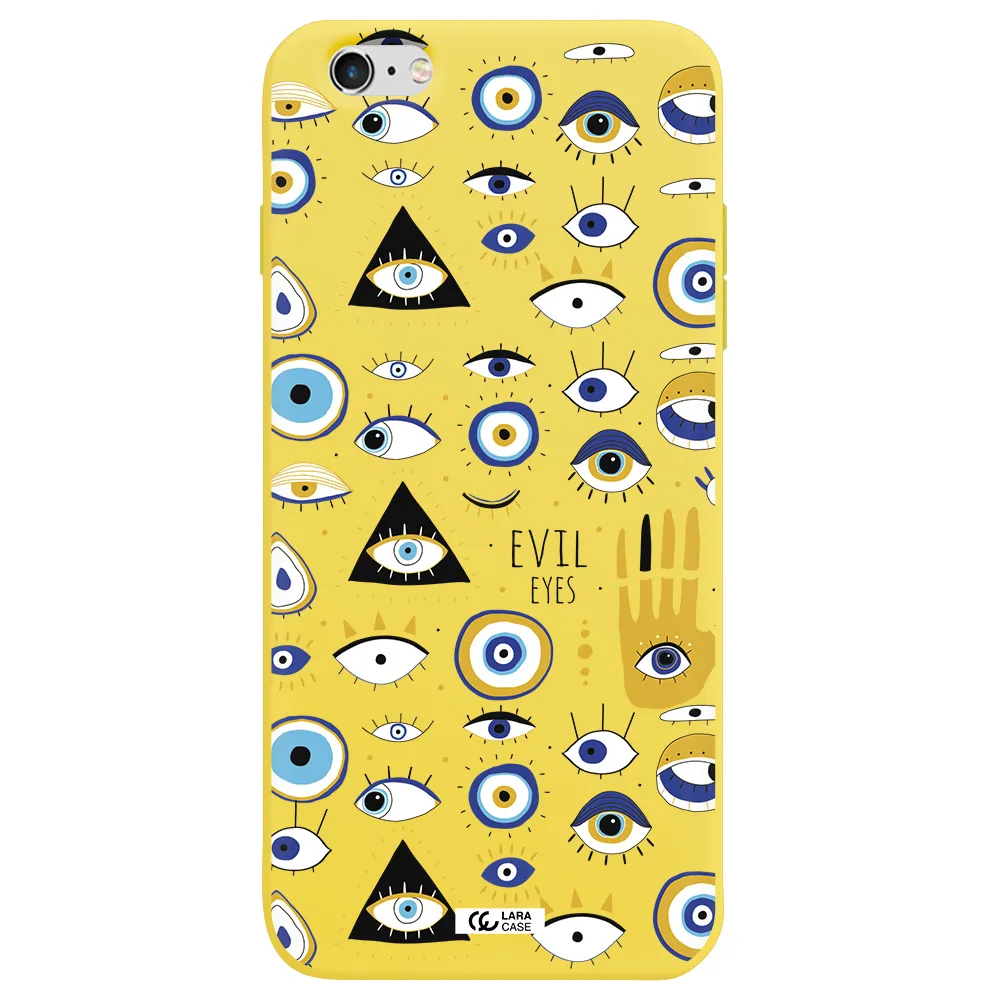 Evil Eyes Apple iPhone 6S Silicone canary yellow Case