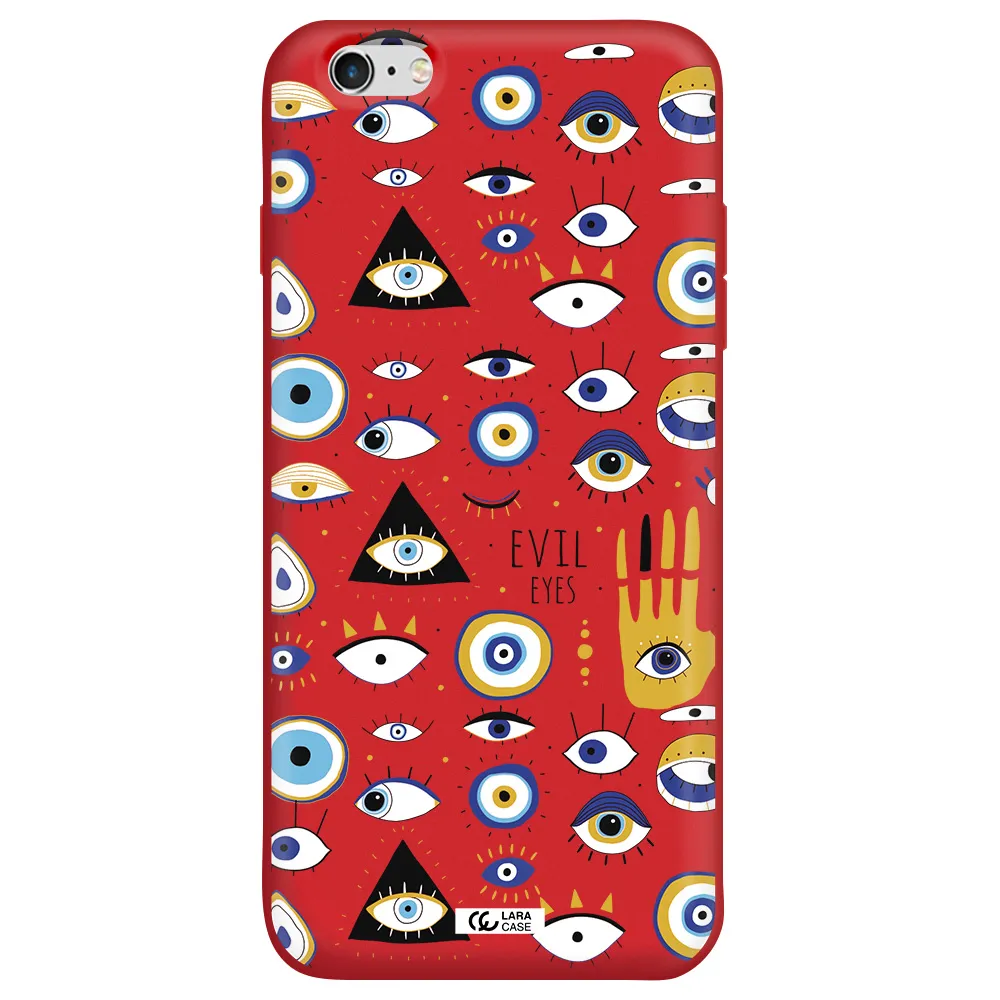 Evil Eyes Apple iPhone 6S Silicone Imperial Red Case