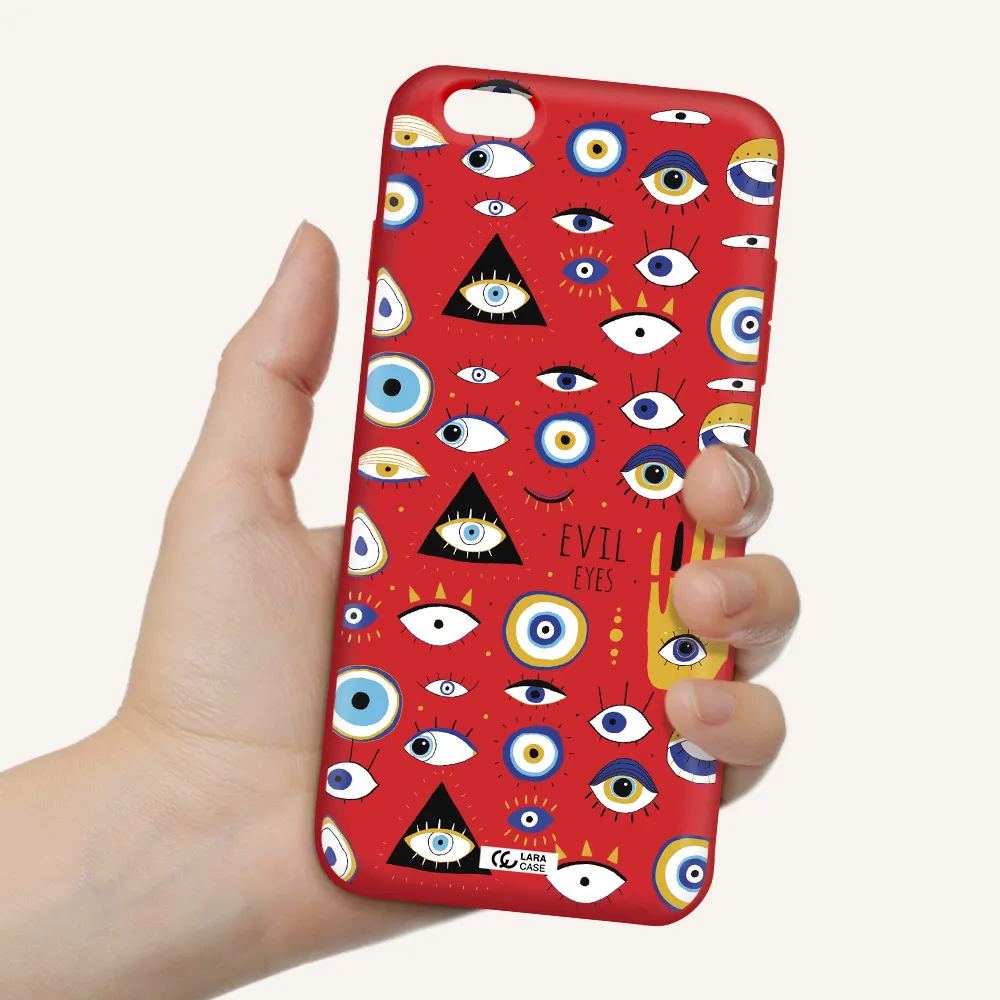 Evil Eyes Apple iPhone 6S Silicone Imperial Red Case