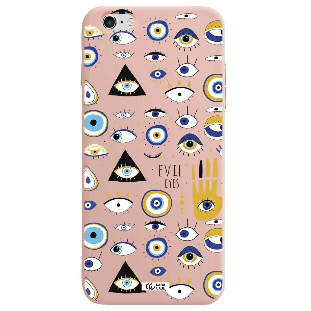 Evil Eyes Apple iPhone 6S Silicone pastel pink Case