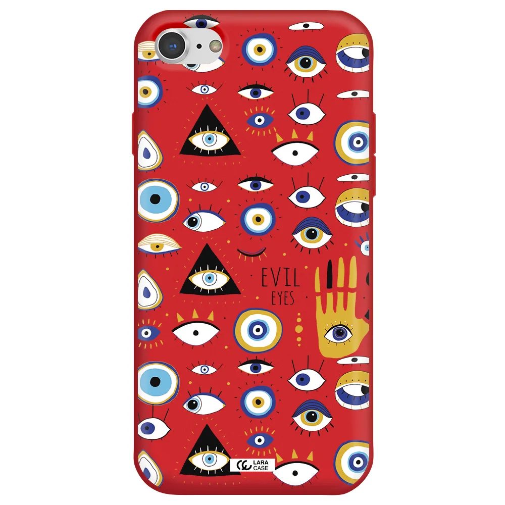 Evil Eyes Apple iPhone 7 Silicone Imperial Red Case