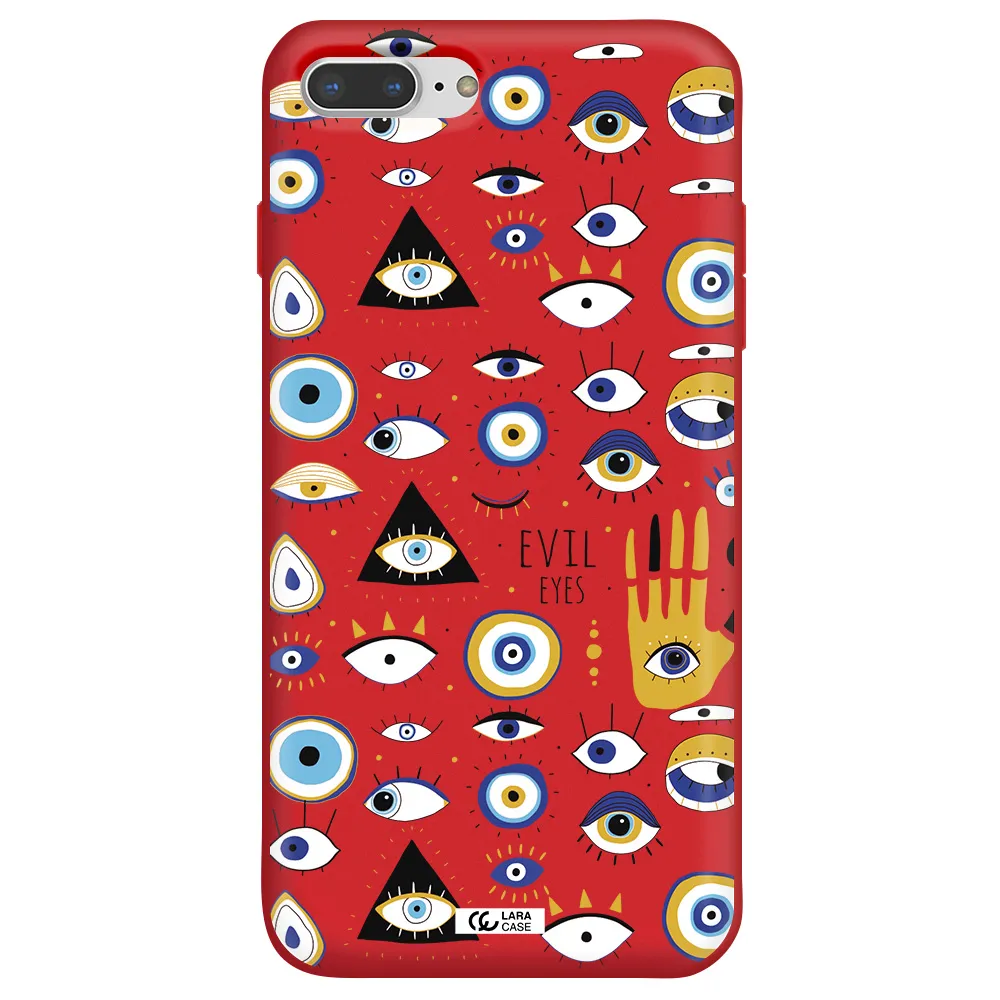 Evil Eyes Apple iPhone 8 plus Silicone Imperial Red Case