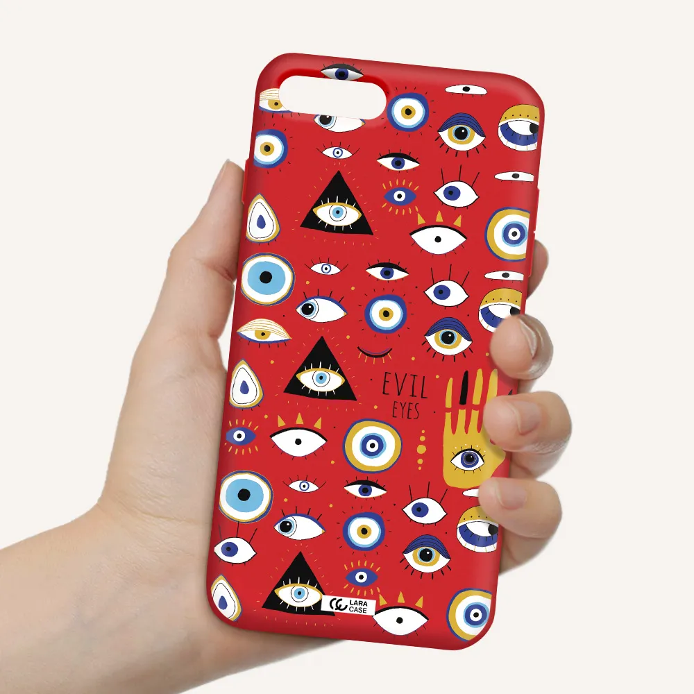 Evil Eyes Apple iPhone 8 plus Silicone Imperial Red Case