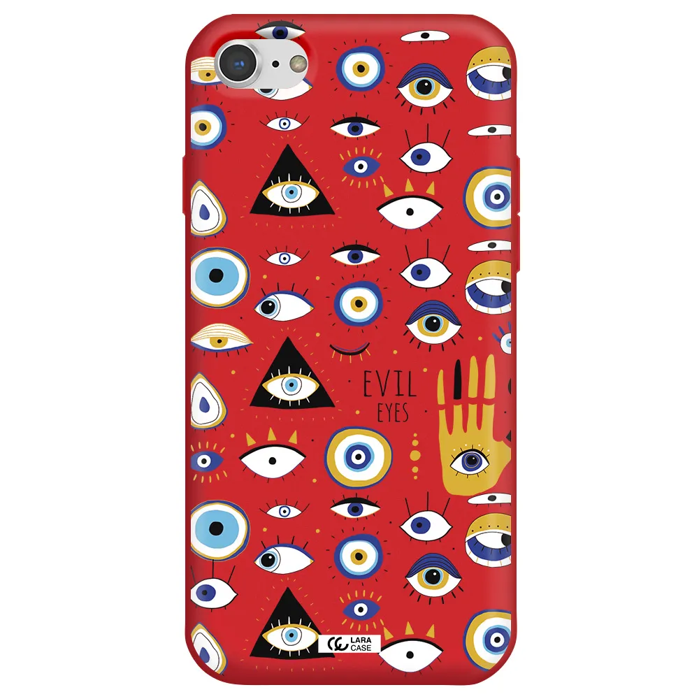 Evil Eyes Apple iPhone 8 Silicone Imperial Red Case