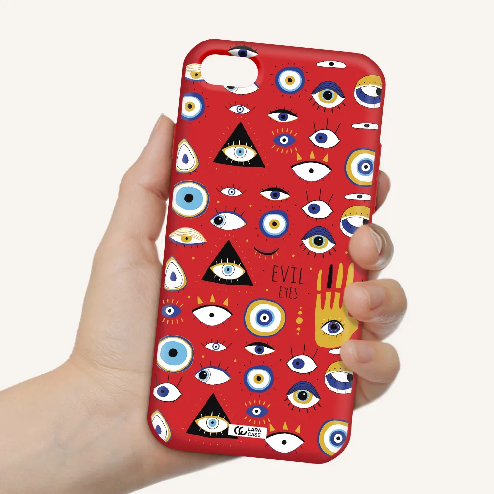 Evil Eyes Apple iPhone 8 Silicone Imperial Red Case