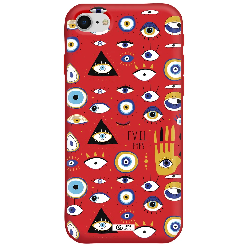 Evil Eyes Apple iPhone se 2020 Silicone Imperial Red Case