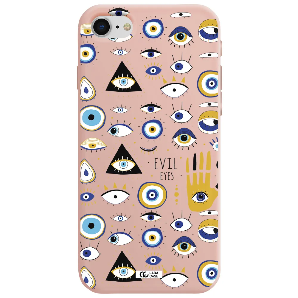 Evil Eyes Apple iPhone se 2020 Silicone pastel pink Case