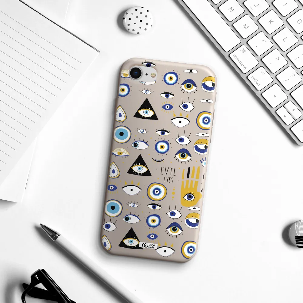 Evil Eyes Apple iPhone se 2020 Silicone Stone Case