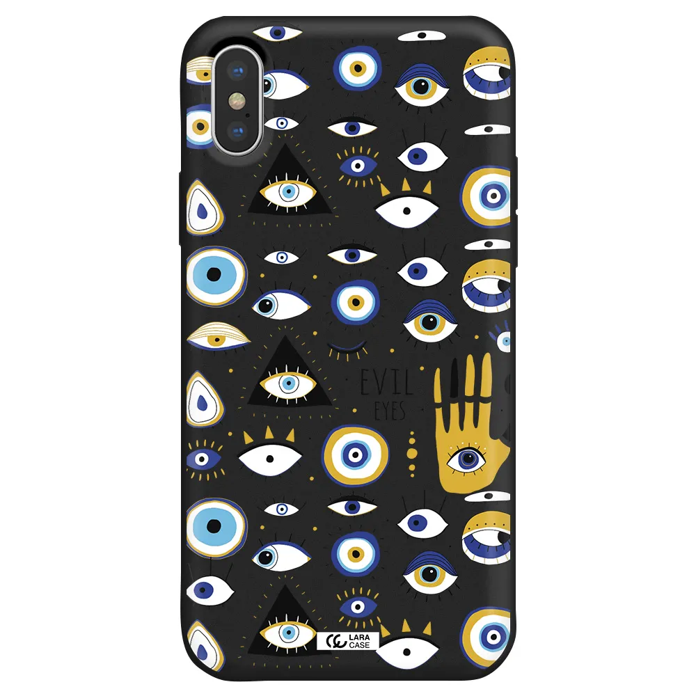 Evil Eyes Apple iPhone X Silicone black Case