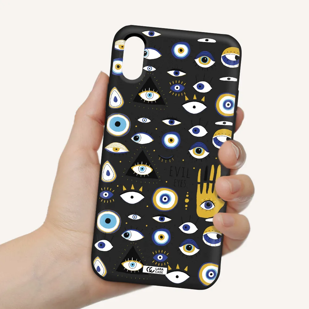 Evil Eyes Apple iPhone X Silicone black Case