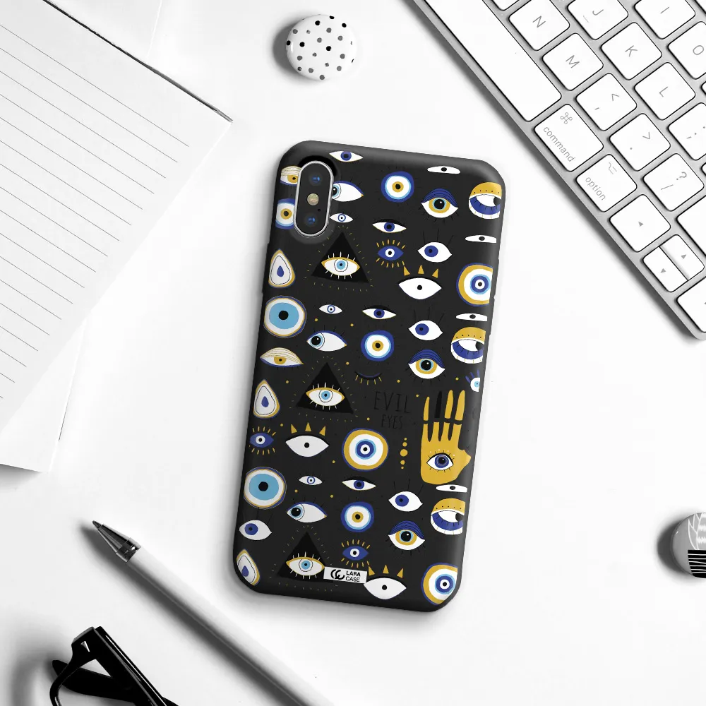 Evil Eyes Apple iPhone X Silicone black Case